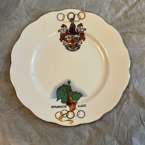 Vintage 1956 Olympic Decorative Plate, Melbourne Australia Bone China No chips